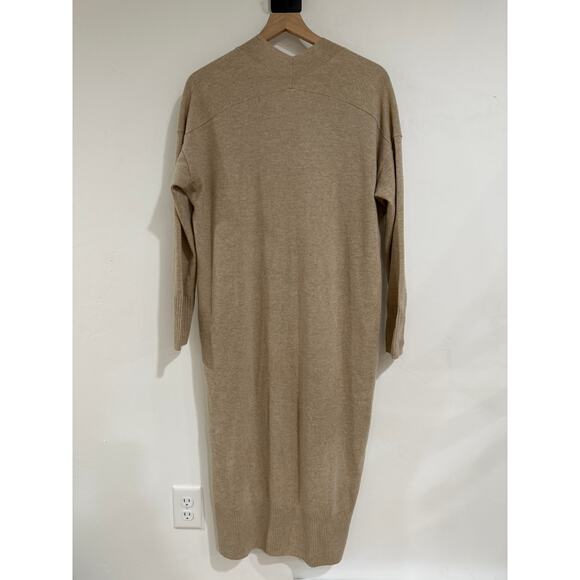 C.T. Plage Beige Wool/Cashmere Midi Knit Dress w/Pockets size 38 - Picture 2 of 6